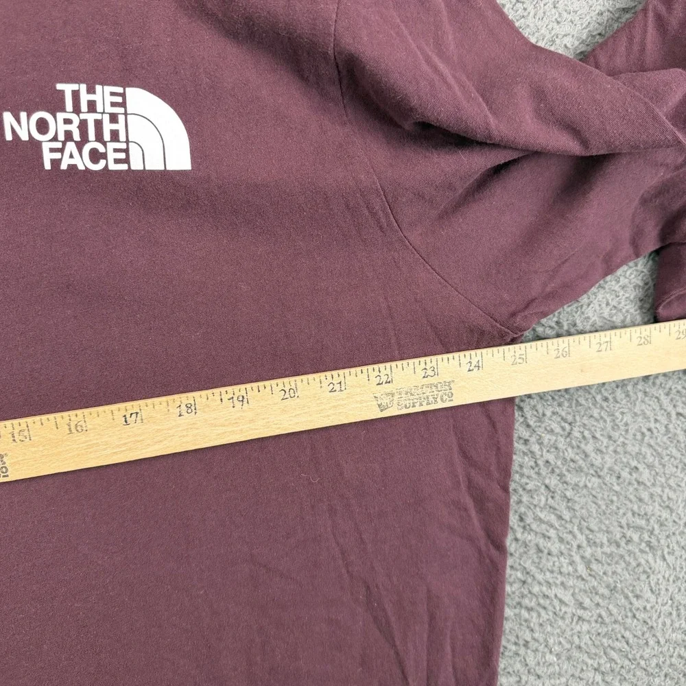 The North Face Mens XXL Long Sleeve Graphic‎ T-Shirt Burgundy Maroon Cotton